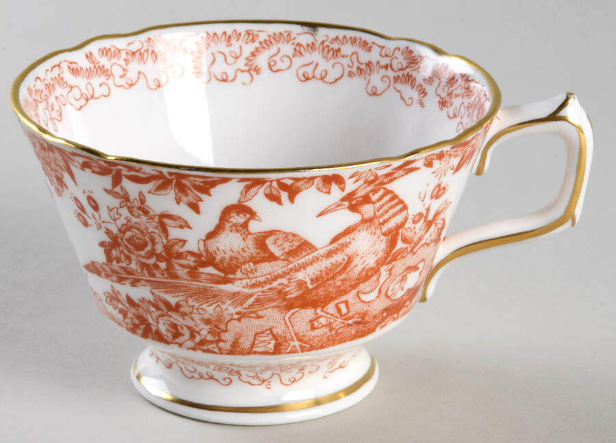 Red Aves (Older, Discontinued 1997) Footed Cup by Royal Crown Derby-1