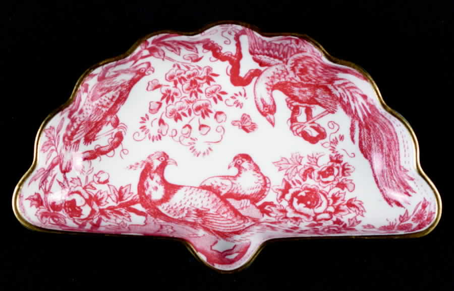Red Aves (Older, Discontinued 1997) Fan Tray by Royal Crown Derby-1