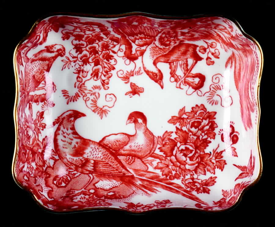 Red Aves (Older, Discontinued 1997) 1800 Tray by Royal Crown Derby-1