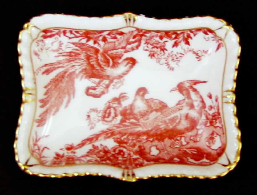 Red Aves (Older, Discontinued 1997) Gadroon Tray by Royal Crown Derby-1