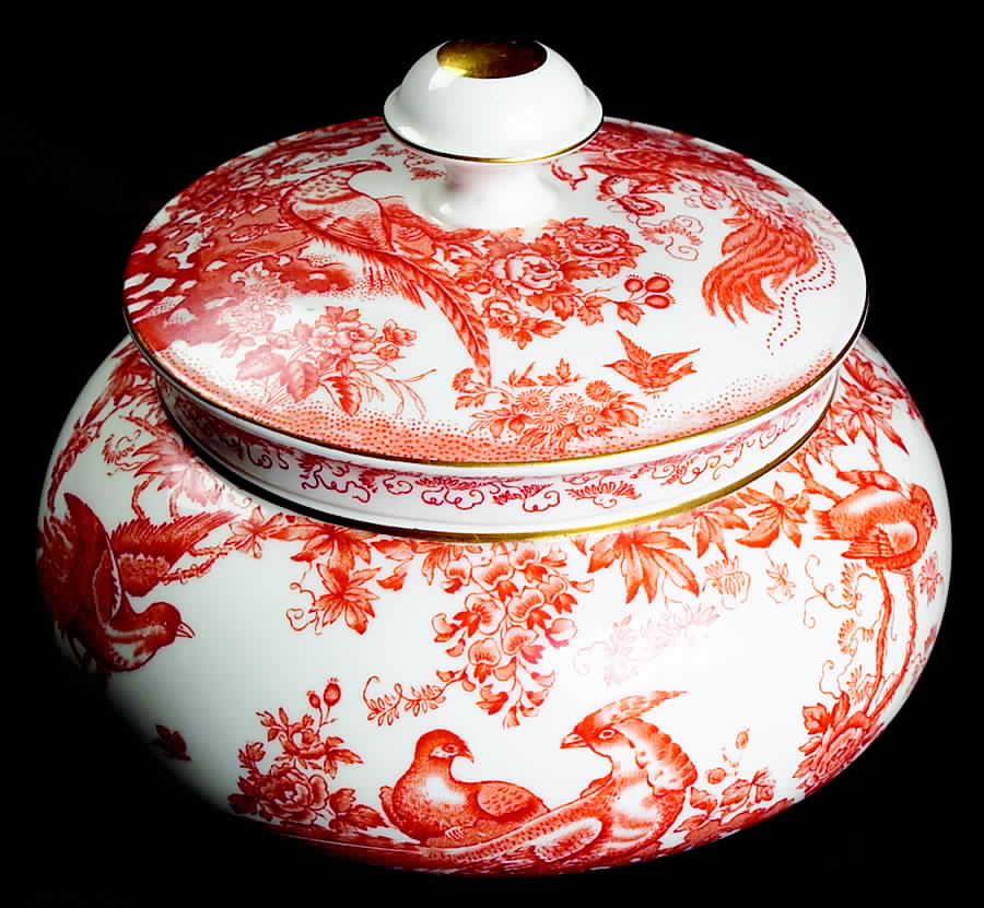 Red Aves (Older, Discontinued 1997) Candy Box & Lid by Royal Crown Derby-1