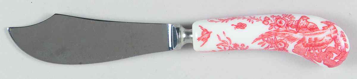 Red Aves (Older, Discontinued 1997) Individual Cheese Spreader by Royal Crown Derby-1