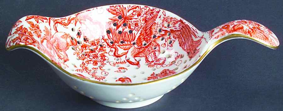 Red Aves (Older, Discontinued 1997) Tea Strainer No Bowl by Royal Crown Derby-1