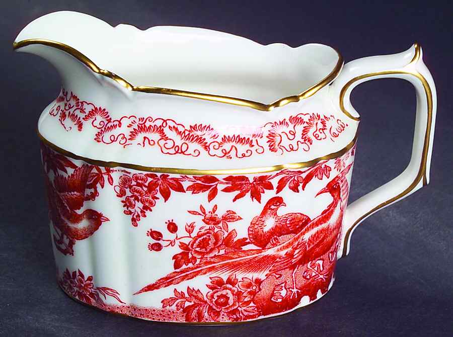 Red Aves (Older, Discontinued 1997) Creamer by Royal Crown Derby-1