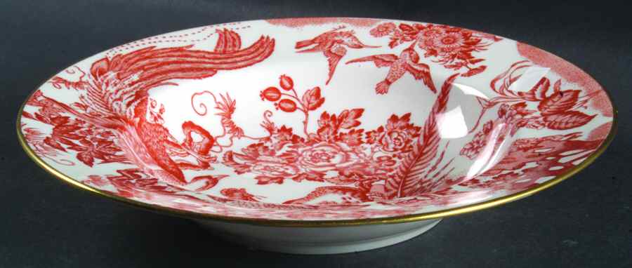 Red Aves (Older, Discontinued 1997) Rim Soup Bowl by Royal Crown Derby-1