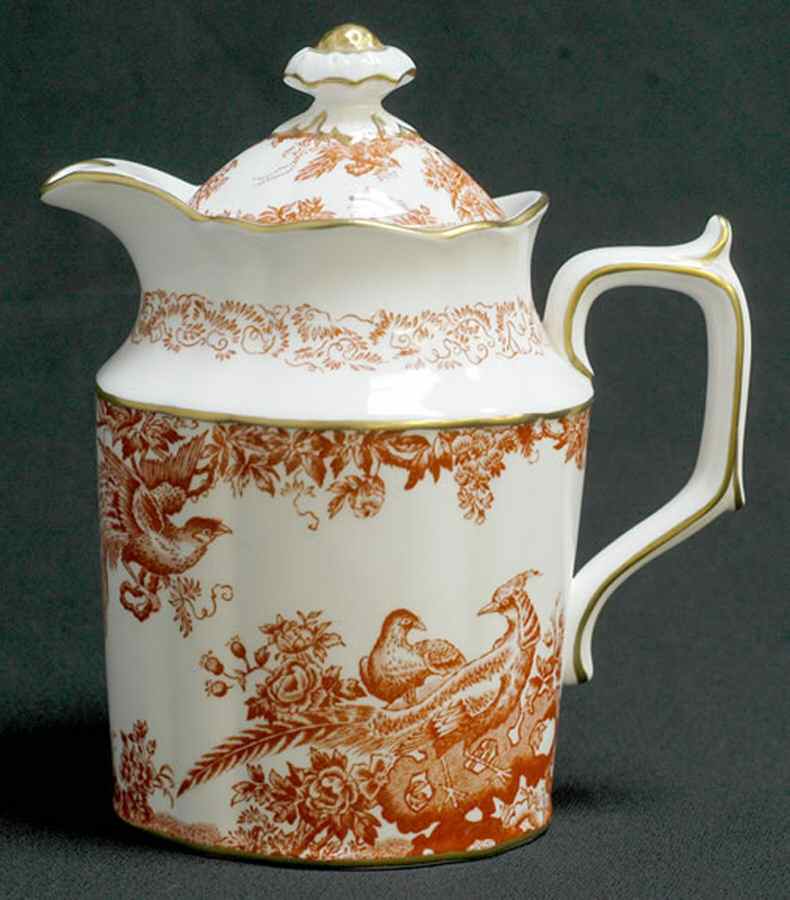 Red Aves (Older, Discontinued 1997) Hot Water Jug & Lid by Royal Crown Derby-1