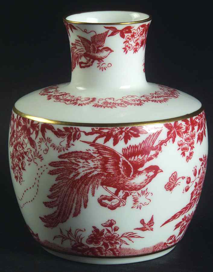 Red Aves (Older, Discontinued 1997) 4" Bud Vase by Royal Crown Derby-1
