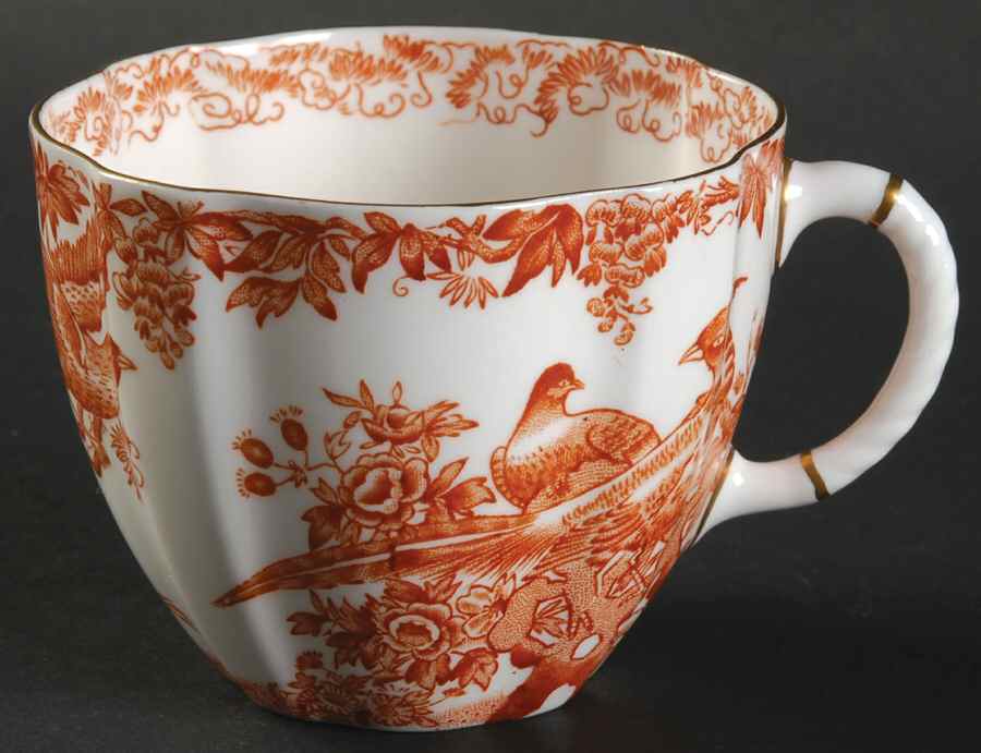 Red Aves (Older, Discontinued 1997) Flat Cup by Royal Crown Derby-1