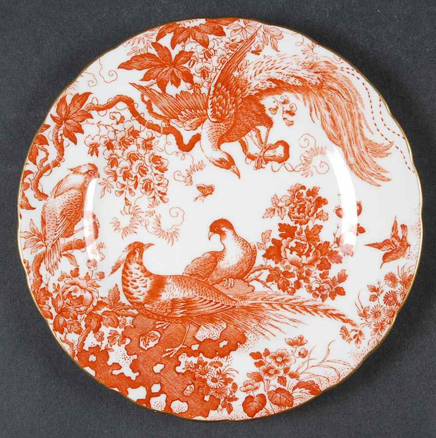 Red Aves (Older, Discontinued 1997) Small Bread & Butter Plate by Royal Crown Derby-1