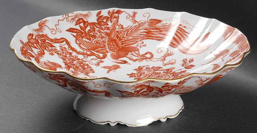 Red Aves (Older, Discontinued 1997) Marquise Bowl by Royal Crown Derby-1