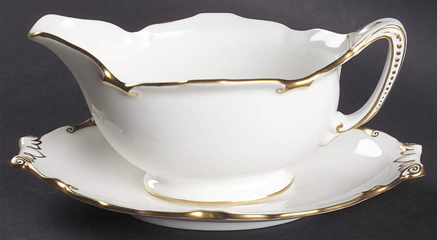 Regency Gravy Boat & Underplate by Royal Crown Derby-1