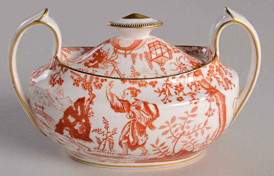 Red Mikado Mini Sugar Bowl & Lid by Royal Crown Derby-1
