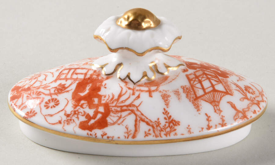 Red Mikado Lid for Sugar Bowl by Royal Crown Derby-1