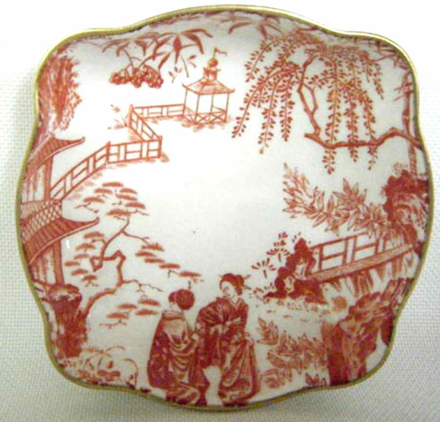 Red Mikado Square Tray by Royal Crown Derby-1