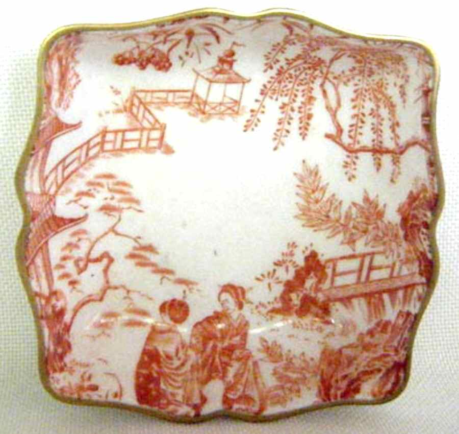 Red Mikado Square Tray by Royal Crown Derby-1