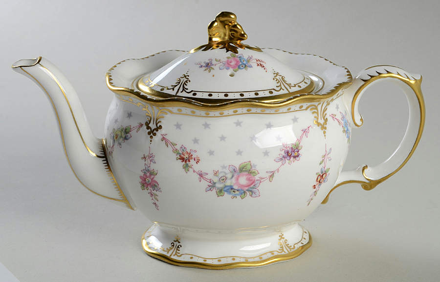 Royal Antoinette Mini Teapot & Lid by Royal Crown Derby-1