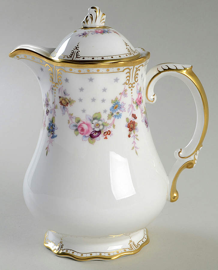 Royal Antoinette Coffee Pot & Lid by Royal Crown Derby-1