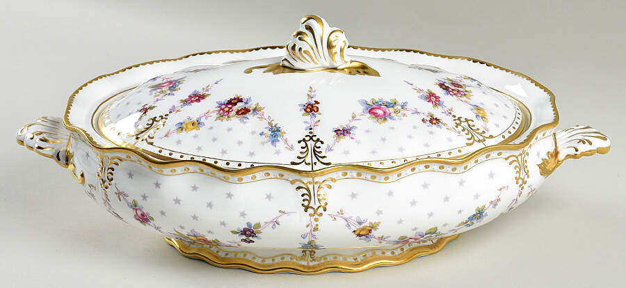 Royal Antoinette Oval Covered Vegetable by Royal Crown Derby-1