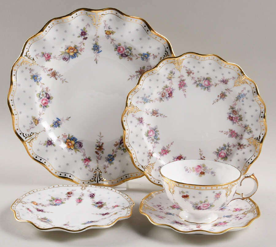 Royal Antoinette 40  Piece Estate Set by Royal Crown Derby-1