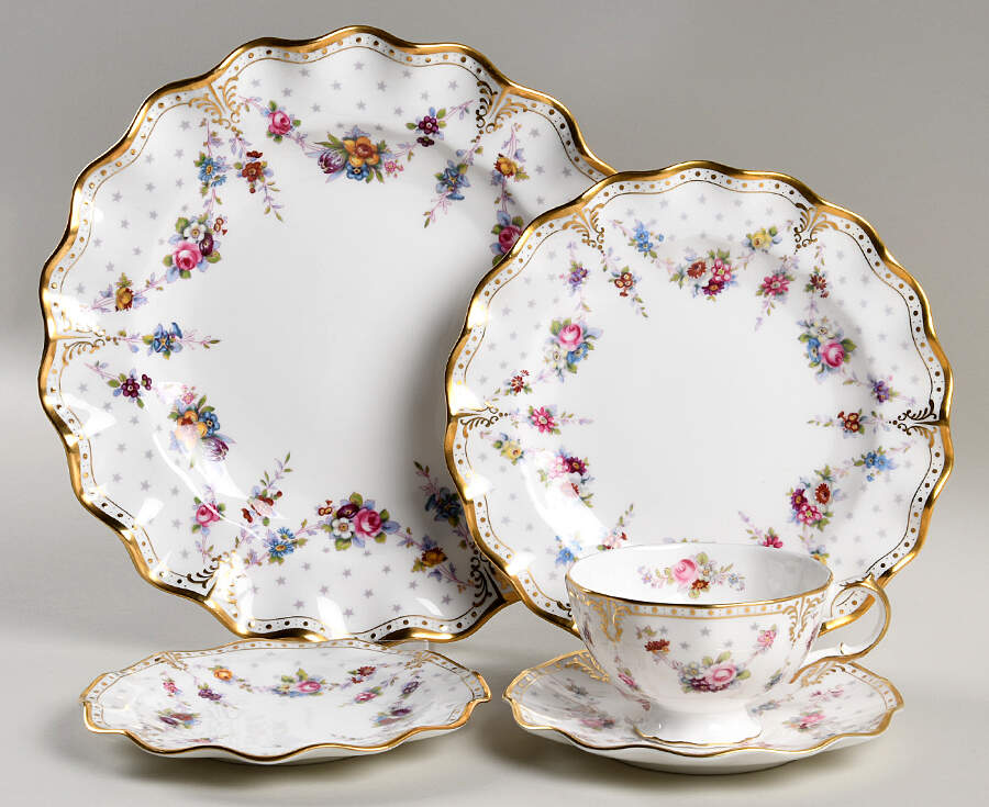 Royal Antoinette 40  Piece Estate Set by Royal Crown Derby-1
