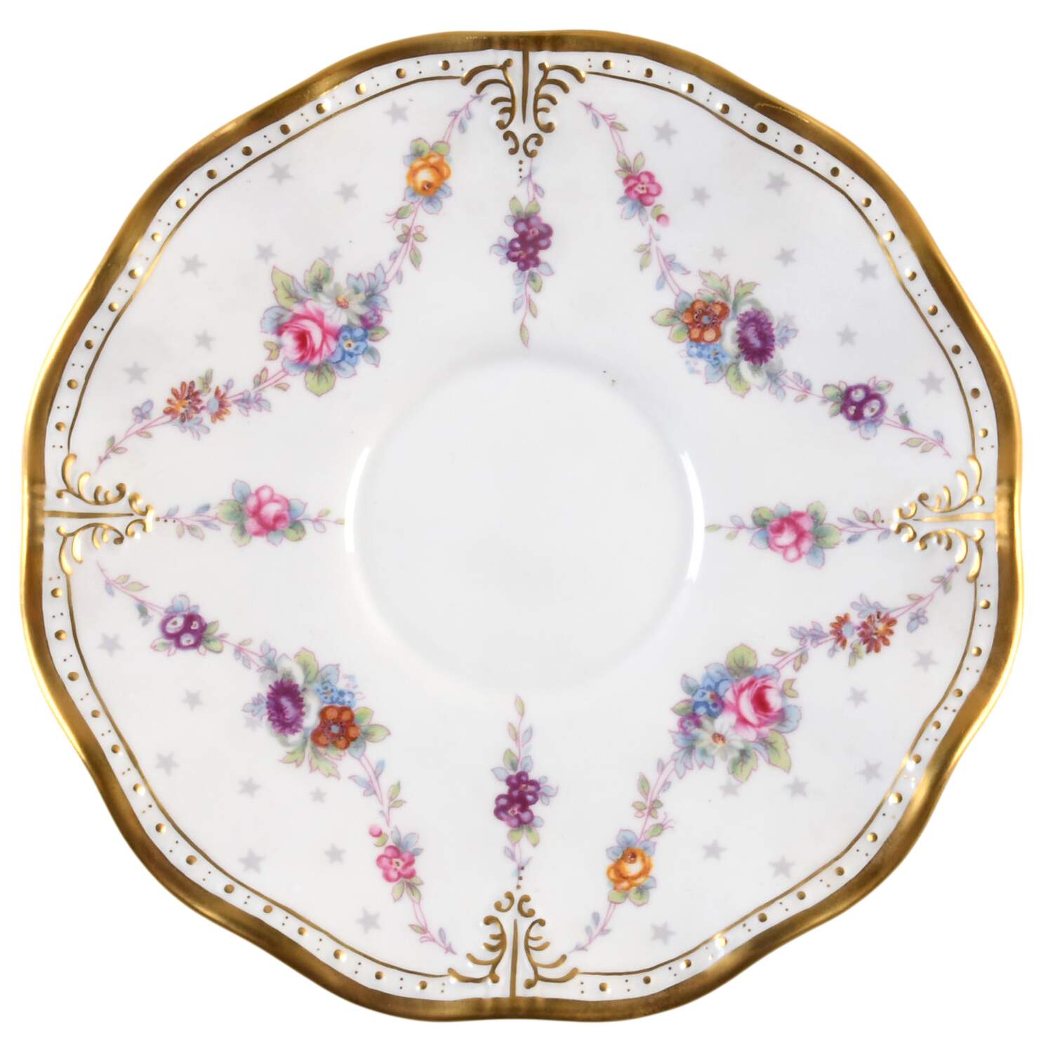 Royal Antoinette Saucer for Footed Cream Soup Bowl by Royal Crown Derby-1