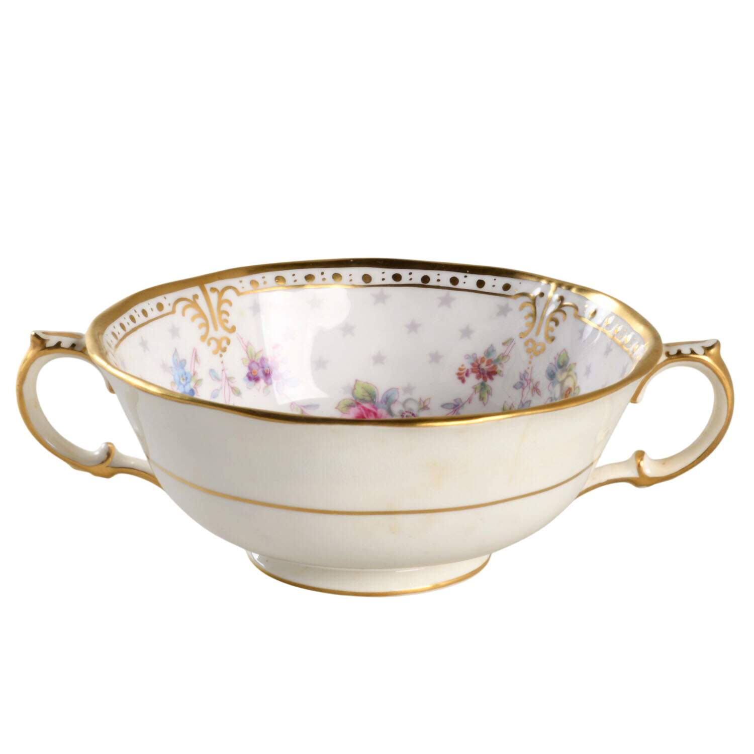 Royal Antoinette Footed Cream Soup Bowl by Royal Crown Derby-1