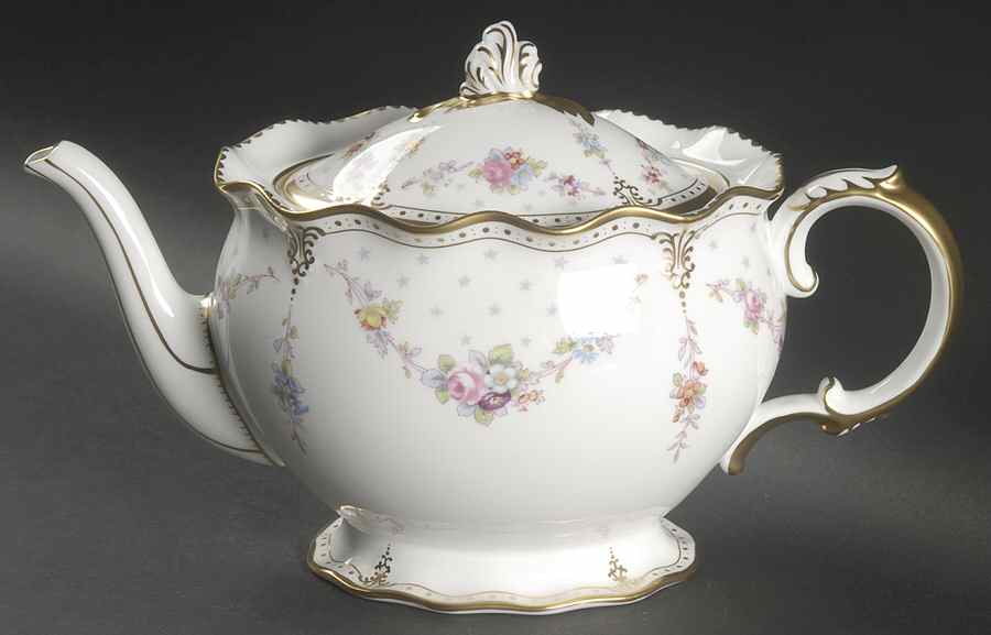 Royal Antoinette Teapot & Lid by Royal Crown Derby-1