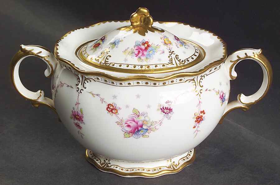Royal Antoinette Sugar Bowl & Lid by Royal Crown Derby-1