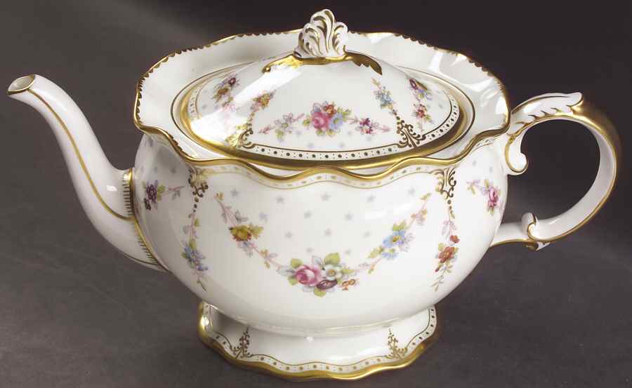 Royal Antoinette Teapot & Lid by Royal Crown Derby-1