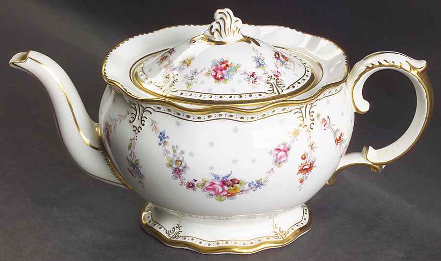 Royal Antoinette Small Teapot & Lid by Royal Crown Derby-1