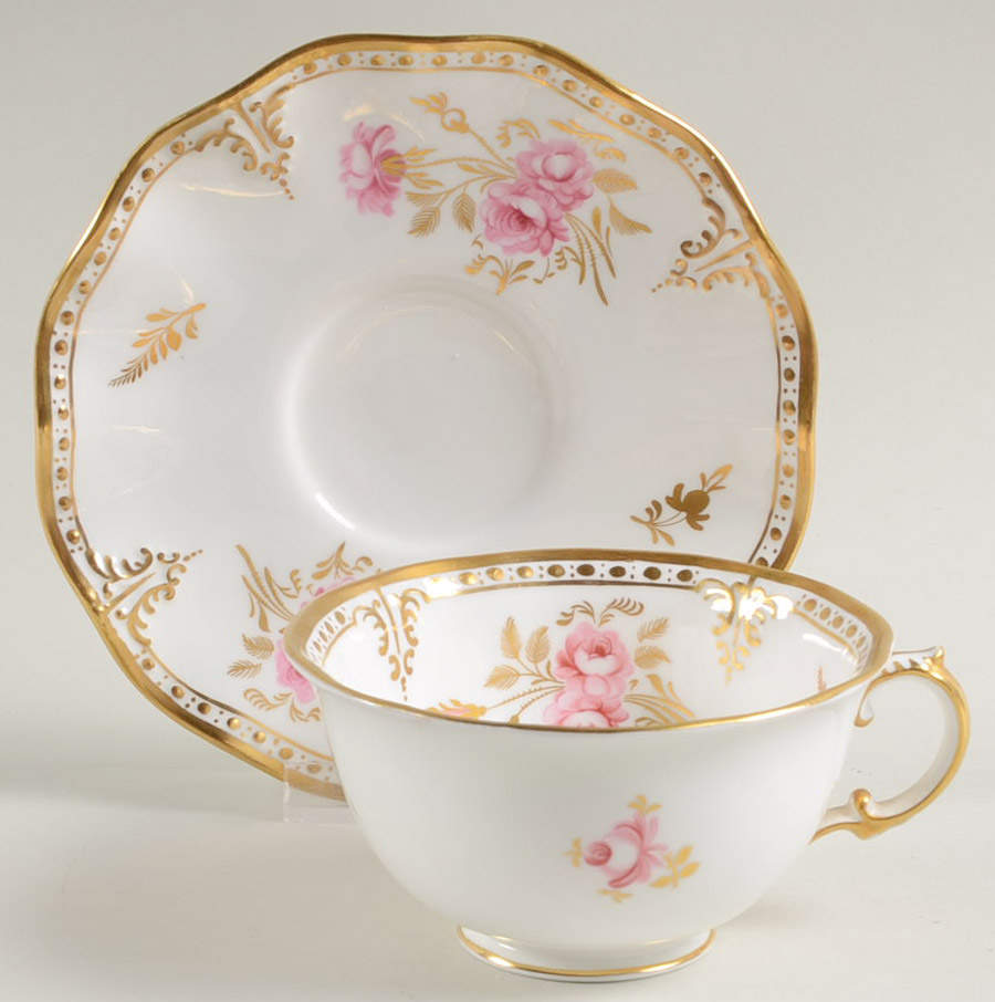 Royal Pinxton Roses Footed Cup & Saucer Set by Royal Crown Derby-1