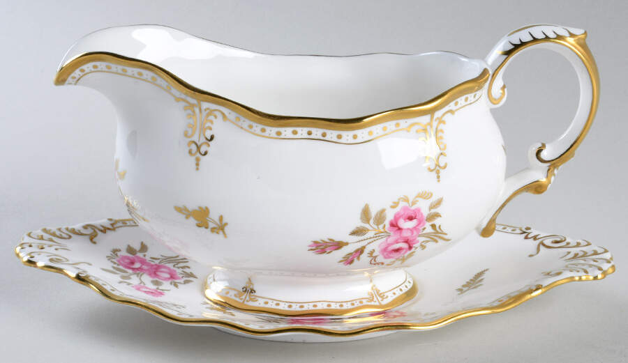 Royal Pinxton Roses Gravy Boat & Underplate by Royal Crown Derby-1