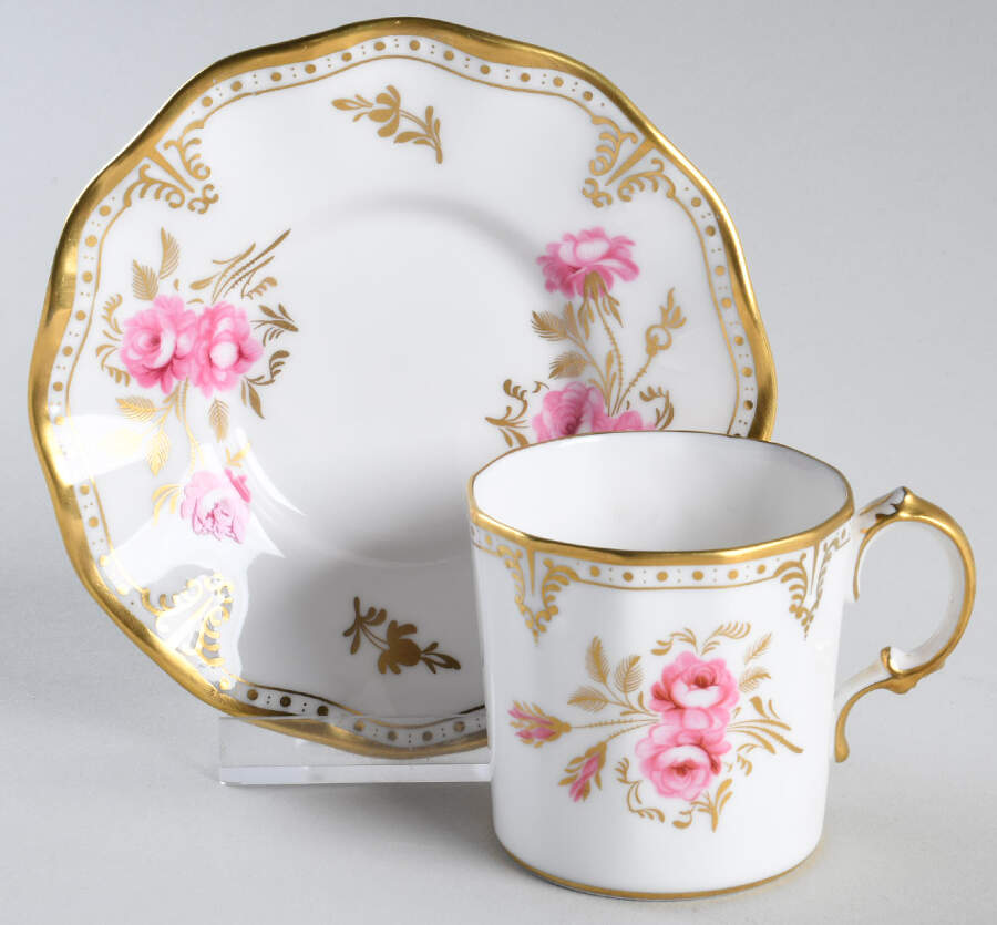 Royal Pinxton Roses Flat Demitasse Cup & Saucer Set by Royal Crown Derby-1