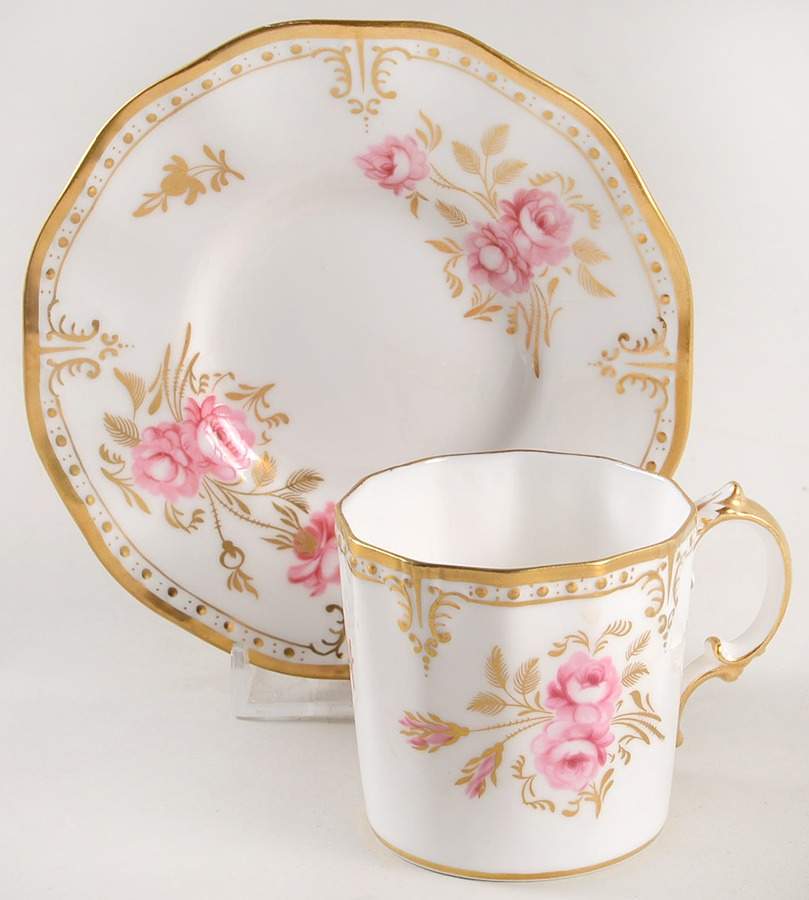 Royal Pinxton Roses Flat Demitasse Cup & Saucer Set by Royal Crown Derby-1