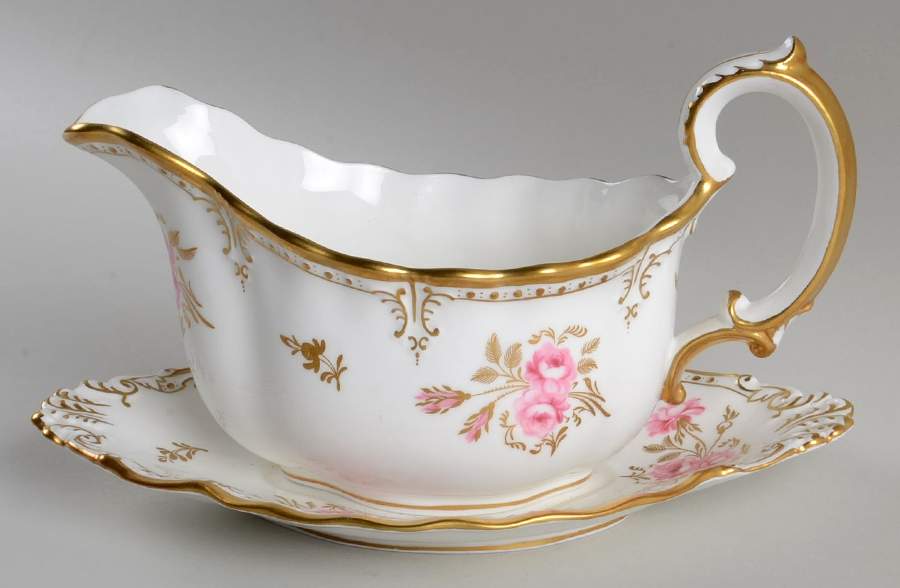 Royal Pinxton Roses Gravy Boat & Underplate by Royal Crown Derby-1