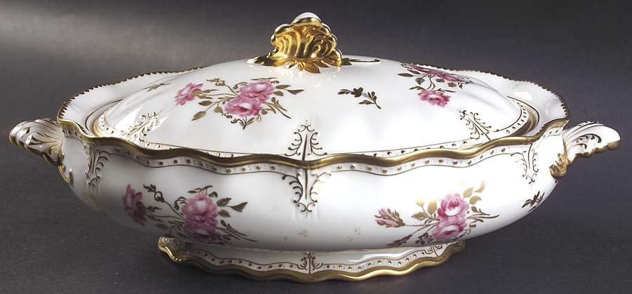 Royal Pinxton Roses Oval Covered Vegetable by Royal Crown Derby-1