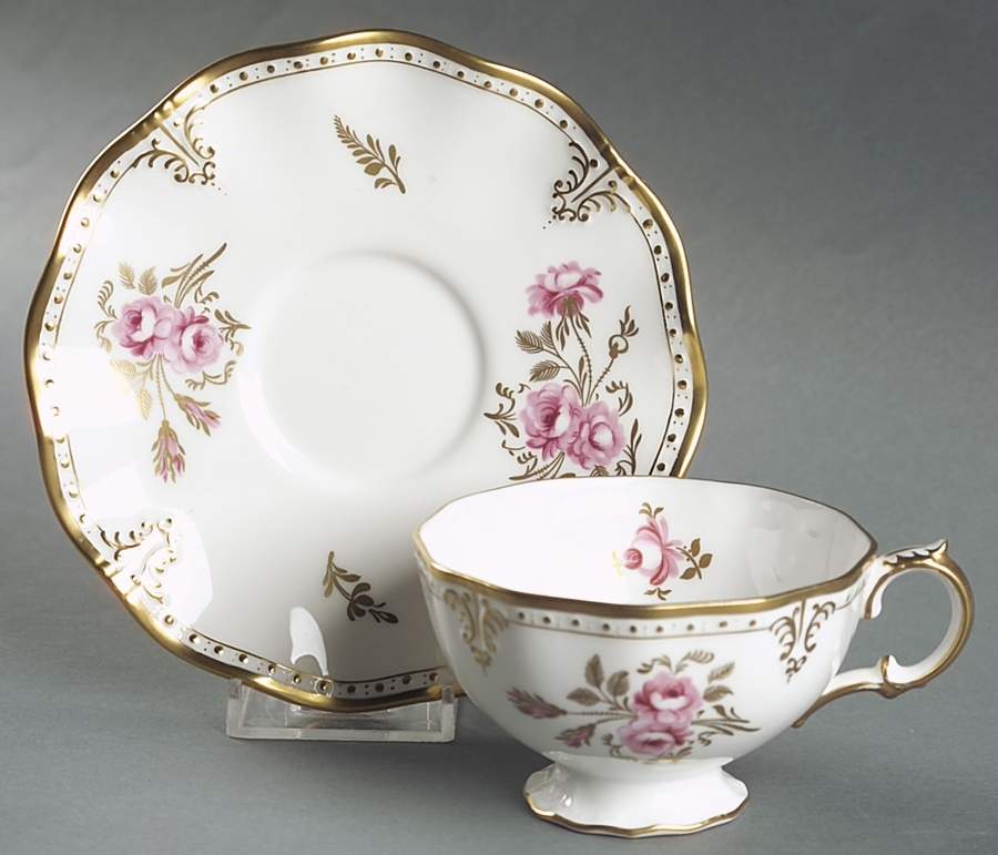 Royal Pinxton Roses Footed Cup & Saucer Set by Royal Crown Derby-1