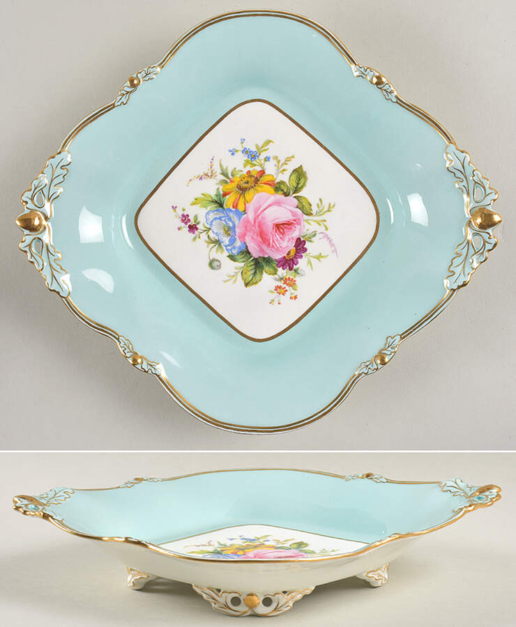 Rosemary (Celadon) Square 1685 Basket by Royal Crown Derby-1