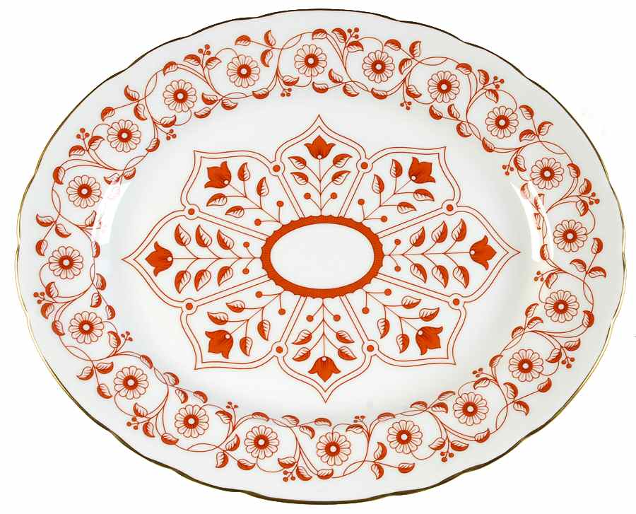 Rougemont (Ely Chelesa, Scalloped) 12" Oval Serving Platter by Royal Crown Derby-1