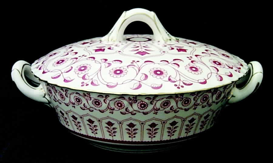 Rougemont (Boston Shape, Swirl) Round Covered Vegetable by Royal Crown Derby-1