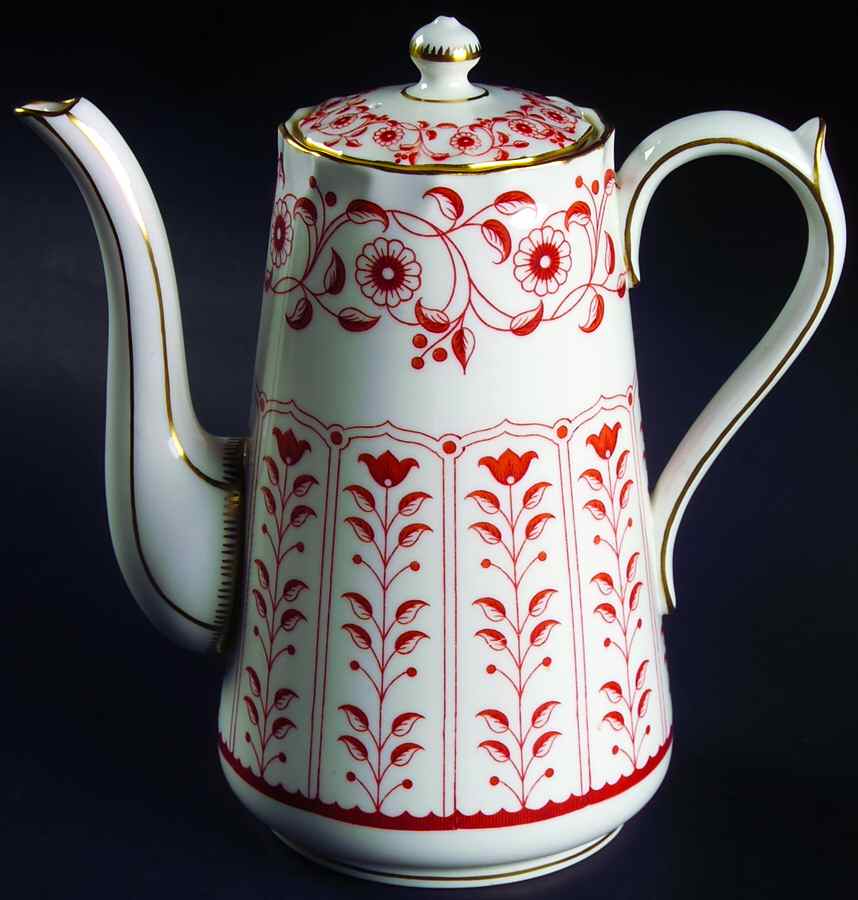 Rougemont (Boston Shape, Swirl) Coffee Pot & Lid by Royal Crown Derby-1