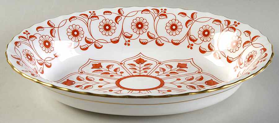 Rougemont (Boston Shape, Swirl) 10" Oval Vegetable Bowl by Royal Crown Derby-1