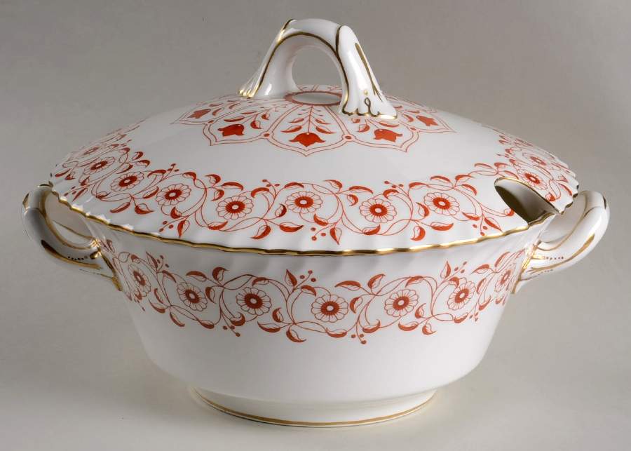 Rougemont (Boston Shape, Swirl) Tureen &  Lid by Royal Crown Derby-1