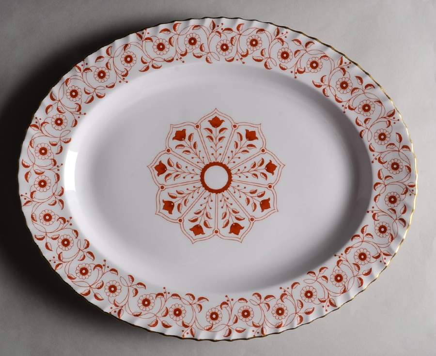 Rougemont (Boston Shape, Swirl) 17" Oval Serving Platter by Royal Crown Derby-1