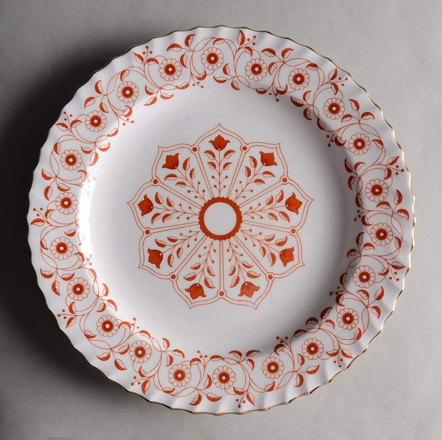 Rougemont (Boston Shape, Swirl) 12" Chop Plate (Round Platter) by Royal Crown Derby-1