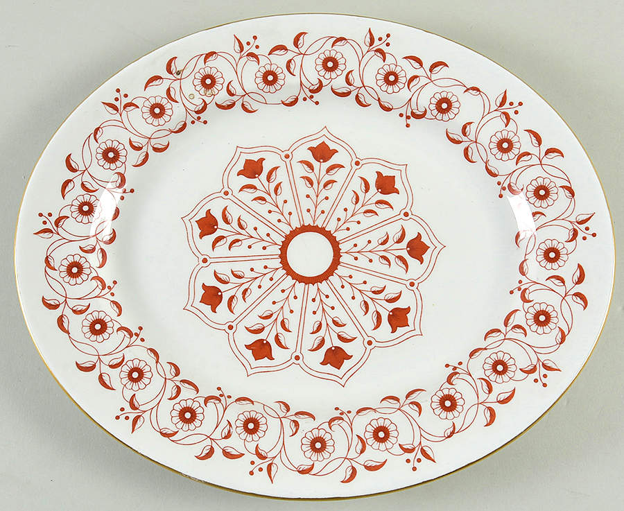 Rougemont (Duesbury Shape, Smooth) 13" Oval Serving Platter by Royal Crown Derby-1