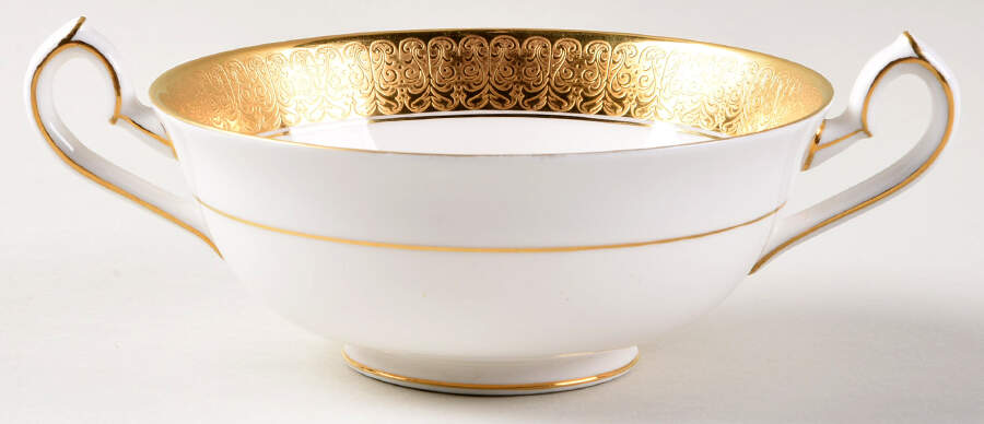 St. George Footed Cream Soup Bowl by Royal Crown Derby-1