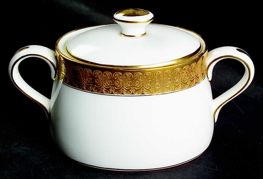 St. George Sugar Bowl & Lid by Royal Crown Derby-1
