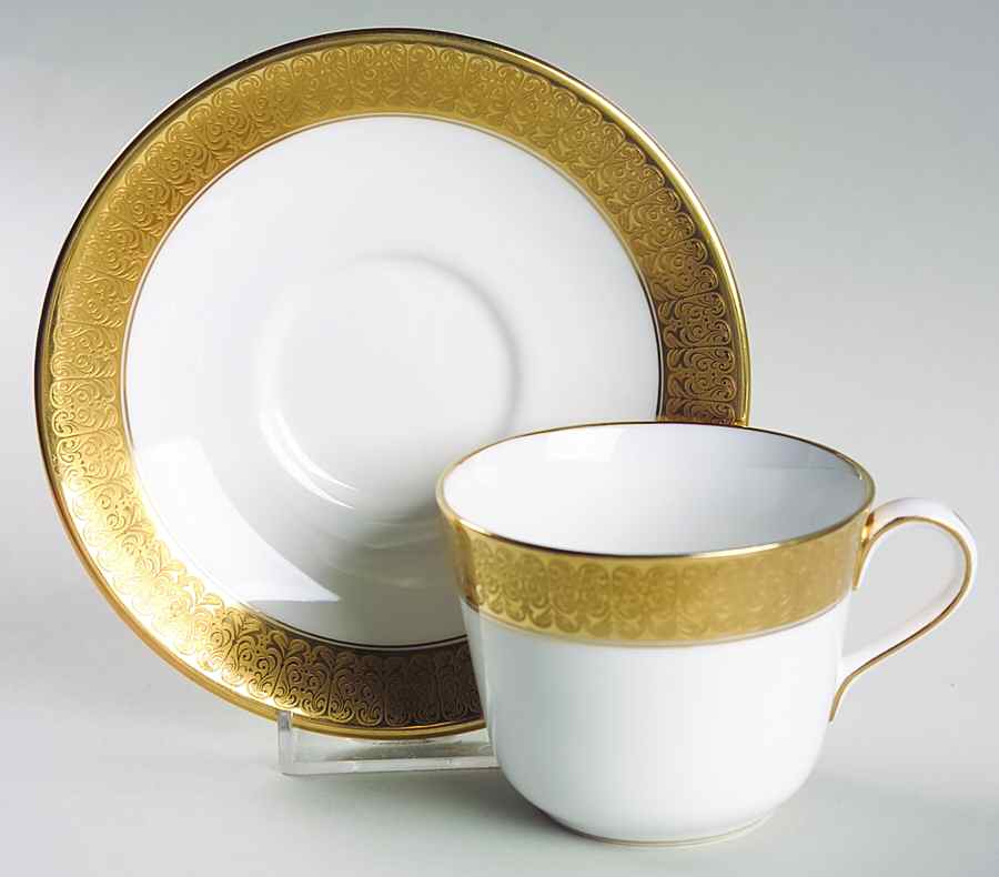 St. George Flat Cup & Saucer Set by Royal Crown Derby-1