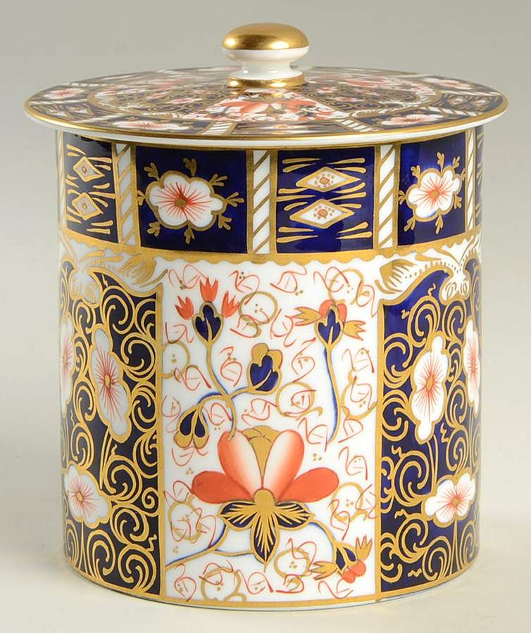 Traditional Imari Biscuit Barrel & Lid by Royal Crown Derby-1
